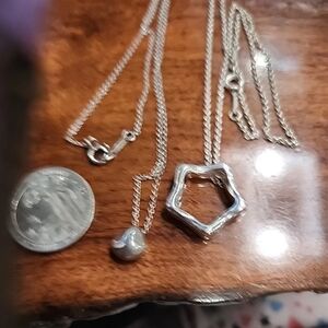 Tiffany & Co. Silver Star and Bead Necklaces...2 For 1 Price!